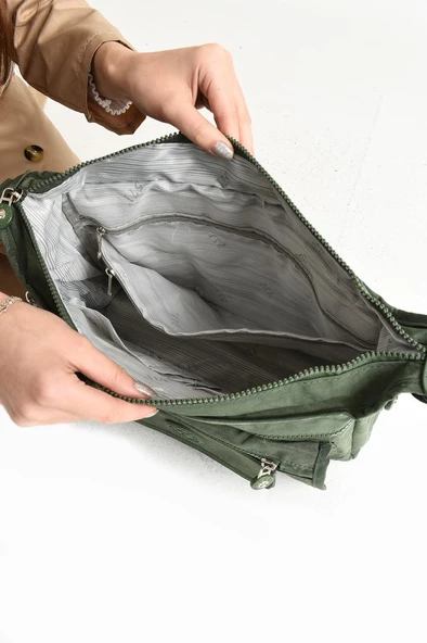 Kadın Omuz Çantası Çapraz Askılı Postacı Çanta Çok Cepli 30*23 Cm Büyük Boy Klinkır Kumaş - 5