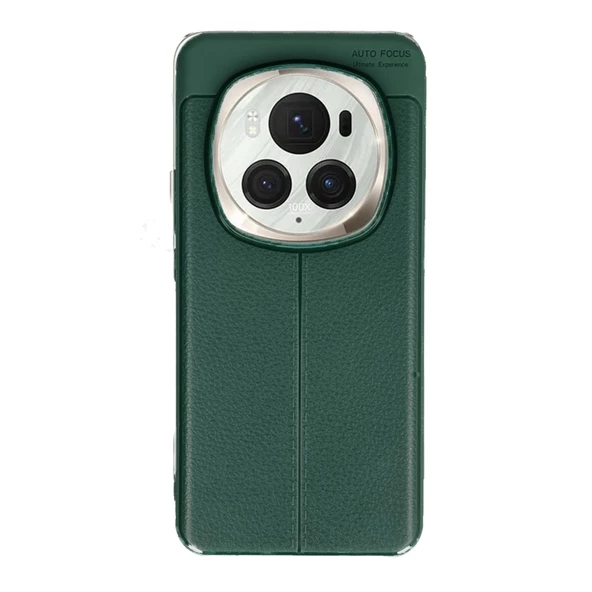 Honor Magic 6 Pro Kılıf Auto Focus Deri Desen Silikon Arka Kapak - 5