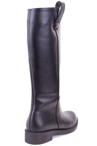 Dagoster DZA07-1062765 Siyah Günlük Streçli Düz Topuk Kadın Çizme - Resim 4