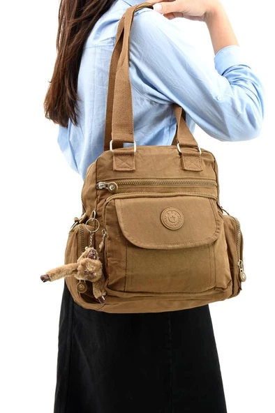 Omuz Çantası Çapraz Uzun Askılı Çok Cepli 30*25 Cm Yağmur Geçirmez İçi Astarlı Klinkır Kumaş - 6