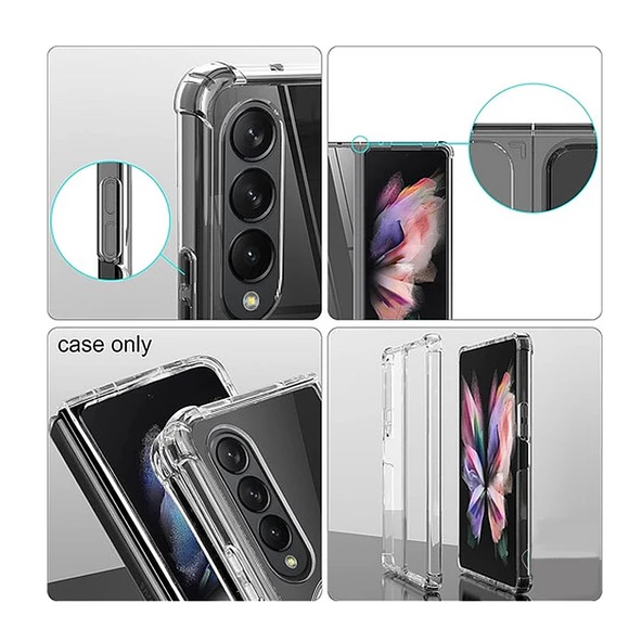 Samsung Galaxy Z Fold4 Kılıf Magsafe Özellikli Şeffaf Silikon Kapak - 3