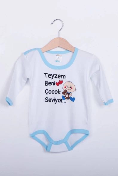 NazikEndam Teyzem Beni Çok Seviyor Kız Bebek Uzun Kollu Zıbın | beyazmavi