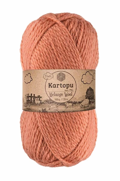 NazikEndam Kartopu Melange Wool El Örgü İpi Soğan Kabuğu K784