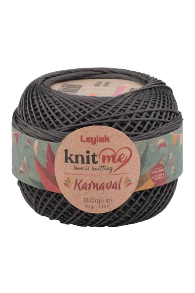 NazikEndam Knit me Karnaval El Örgü İpi Antrasit 01180 50 gr.