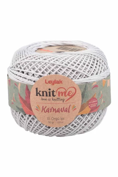 NazikEndam Knit me Karnaval El Örgü İpi Açık Gri 02251 50 gr.