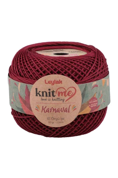 NazikEndam Knit me Karnaval El Örgü İpi Açık Bordo 00022 50 gr.