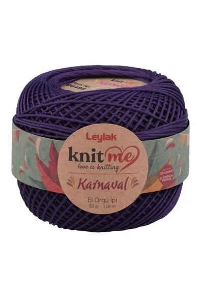 NazikEndam Knit me Karnaval El Örgü İpi Patlican Moru 06488 50 gr.