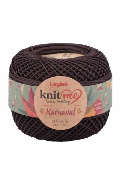 NazikEndam Knit me Karnaval El Örgü İpi Koyu Kahverengi 00811 50 gr.