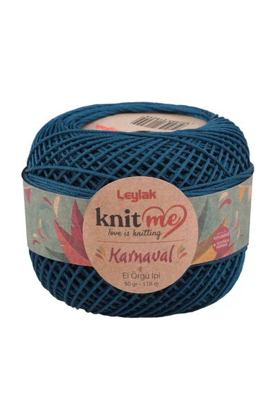 NazikEndam Knit me Karnaval El Örgü İpi Petrol Mavi 03273 50 gr.