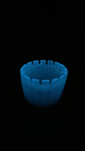Sedefli Beyaz Ve Siyah Renk Mavi Neon Fosforlu Tırtıklı Sukulent Saksı El Yapımı Epoksi Hediyelik - 7