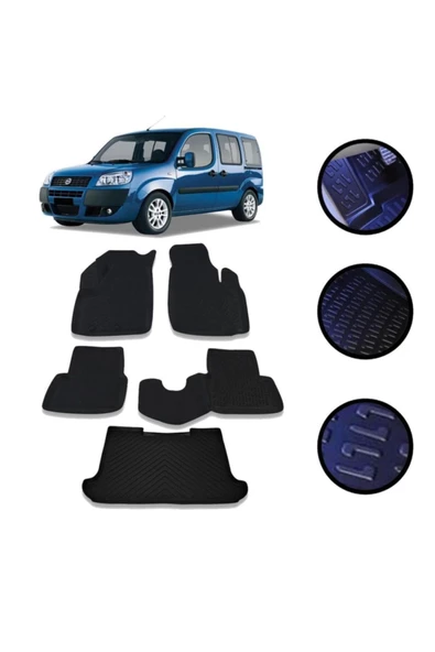 Fiat Doblo 2001-2009 Arası 4D Havuzlu Oto Paspas Ve Bagaj Set