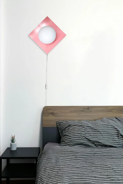 D-light Kare Aplik Fişli Pembe