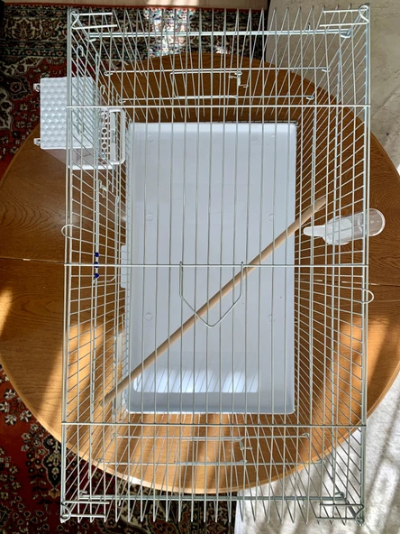 Sultan Papağanı Üretim Kafesi - ( Akıllı Yemlik, Suluk, Ahşap Tünek Dahil ) Kampanya Kalın Telli - 5