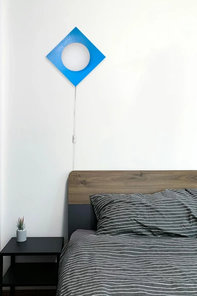 D-light Kare Aplik Fişli Mavi