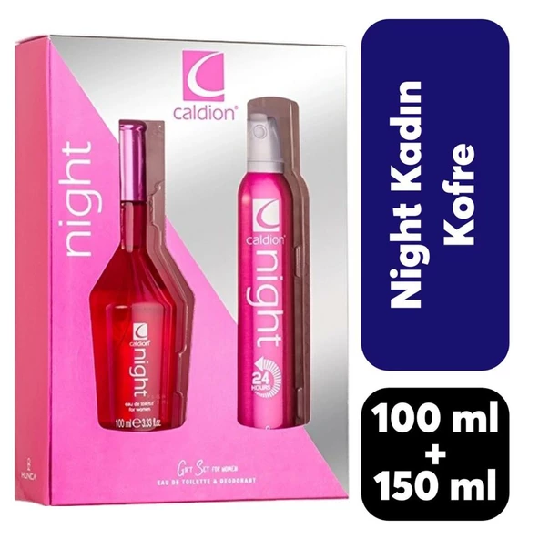 Caldion Night EDT 100 ml + Deodorant Sprey 150 ml Kadın Parfüm Seti