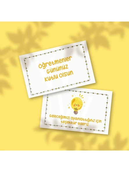 Mini Things Art Öğretmenler Günü Tebrik Kartı -4 Adet- - 5