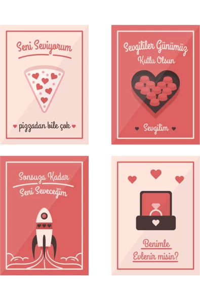 Sevgililer Günü 14 Şubat - Özel Tebrik Kartı - - Resim 2