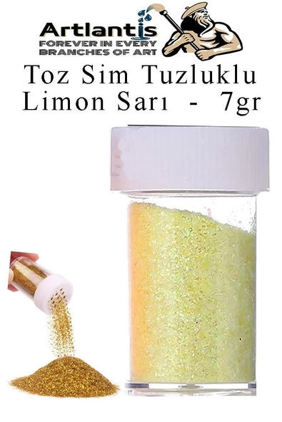Renkli Toz Sim Tuzluklu 7 gr 1 Adet Renkli Toz Sim Epoksi Reçine Okul Etkinlik Dekarasyon Slime - 7