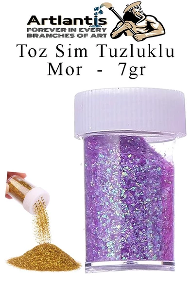 Renkli Toz Sim Tuzluklu 7 gr 1 Adet Renkli Toz Sim Epoksi Reçine Okul Etkinlik Dekarasyon Slime - 9