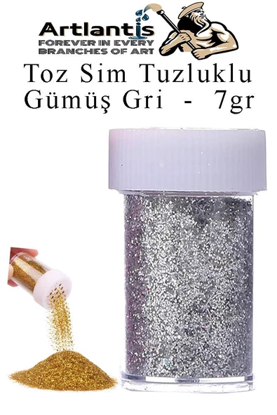Renkli Toz Sim Tuzluklu 7 gr 1 Adet Renkli Toz Sim Epoksi Reçine Okul Etkinlik Dekarasyon Slime - 2