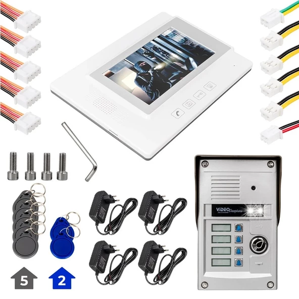 7 İNÇ EKRAN 4 DAİRELİK GÖRÜNTÜLÜ DİAFON SİSTEMİ - 3