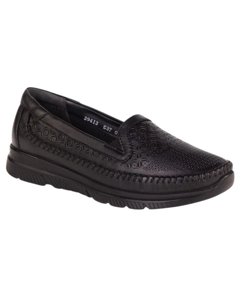 Forelli Eterna-G 29413 Kadın Siyah Comfort Deri Casual Ayakkabı - 2