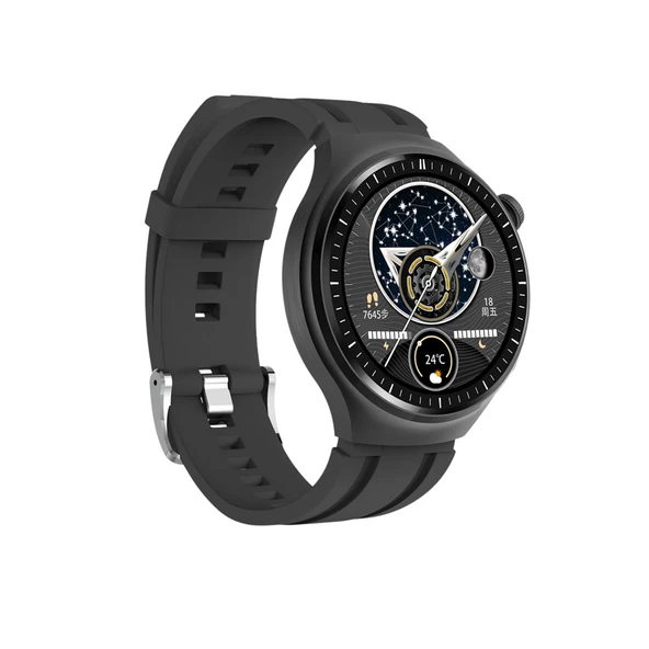 WATCH GS4 PRO AMOLED EKRAN YUVARLAK AKILLI SAAT SİYAH VE GÜMÜŞ KASA - 7