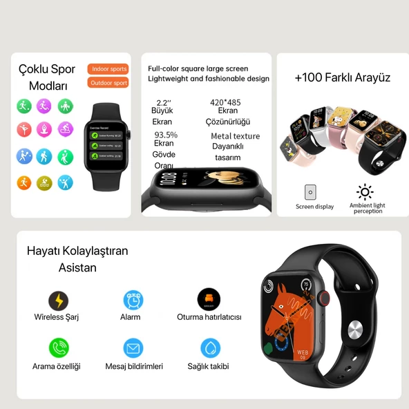 İ30 SUİT WATCH9+AİRPODS PRO KULAKLIK 7 KORDON FULL SET - 2