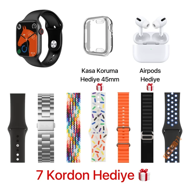 İ30 SUİT WATCH9+AİRPODS PRO KULAKLIK 7 KORDON FULL SET