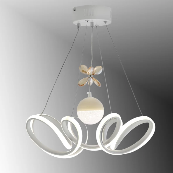 TT Aydınlatma TT330-1TPL-BY  Zambak Modeli Mat Beyaz Tek Toplu 3 Renk Modüllü Ledli Avize ürün görseli 1