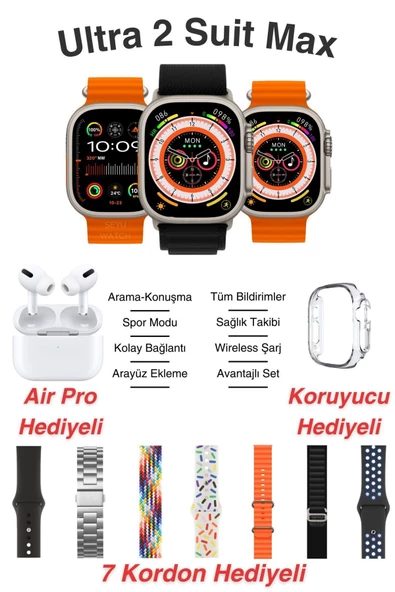 İ20 SUİT WATCH ULTRA 2 49MM+AİRPODS PRO 7 KORDONLU FULL SET - 2