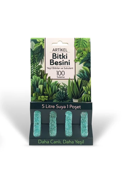 Yeşil Yapraklı Bitkiler  Bitki Besini, Gelişim Hızlandırıcı, Dengeli Bitki Besini 100 Sulama Kapasiteli Bitki Besleyici (20 Litre Su ile) - 2