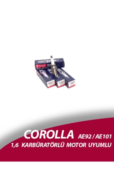 DENSO Ateşleme Bujisi takım QJ16AR-U TOYOTA Corolla 1,6 Karbüratörlü Uzun Paso 1988-1994 AE92/AE101