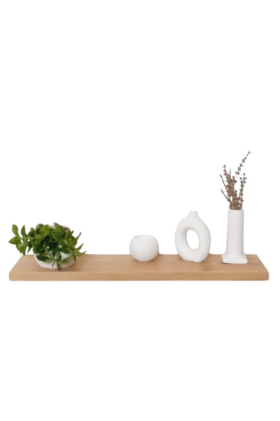 yankı-byeg 50 Cm Safir Meşe Mdf Uçan Duvar Rafı Gizli Bağlantı Kitaplık