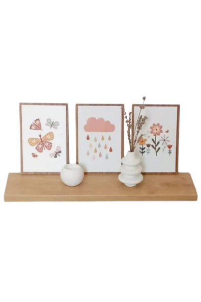 yankı-byeg 60 Cm Safir Meşe Mdf Uçan Duvar Rafı Gizli Bağlantı Kitaplık