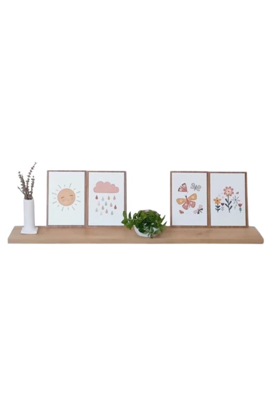 yankı-byeg 100 Cm Safir Meşe Mdf Uçan Duvar Rafı Gizli Bağlantı Kitaplık