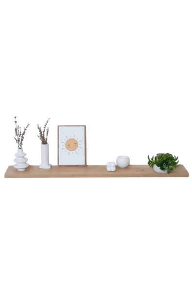 yankı-byeg 70 Cm Safir Meşe Mdf Uçan Duvar Rafı Gizli Bağlantı Kitaplık