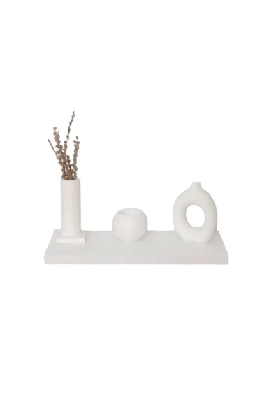 yankı-byeg 30 Cm Beyaz Mdf Uçan Duvar Rafı Gizli Bağlantı Kitaplık