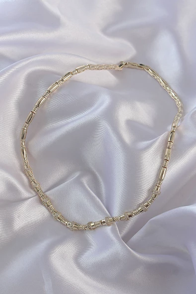 Vip Seri Pirinç Gold Renk Zirkon Taş Detaylı Serenay Kolyesi - TJ-BKO8841 - 4