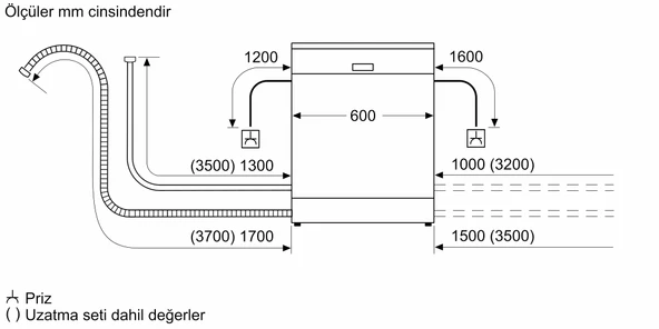 Bosch SMS26DI00T 6 Programlı Bulaşık Makinesi - 8