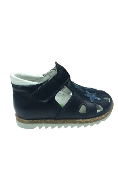 OrtopedikAL 1001 Bebe Erkek Çocuk Sandalet Lacivert Bilekten Cırtlı % 100 Deri - 2