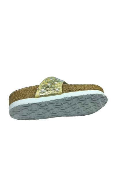 OrtopedikAL 1005 Patik Kız Çocuk Dore İncili 1 Terlik Parmak Arası Abiye Taşlı - 5