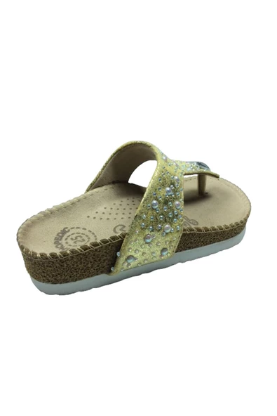 OrtopedikAL 1005 Patik Kız Çocuk Dore İncili 1 Terlik Parmak Arası Abiye Taşlı - 4