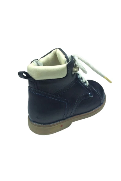 OrtopedikAL 1005 Erkek Çocuk Bot Lacivert Süet Bağcıklı Fermuarlı % 100 Deri Anatomik - 4