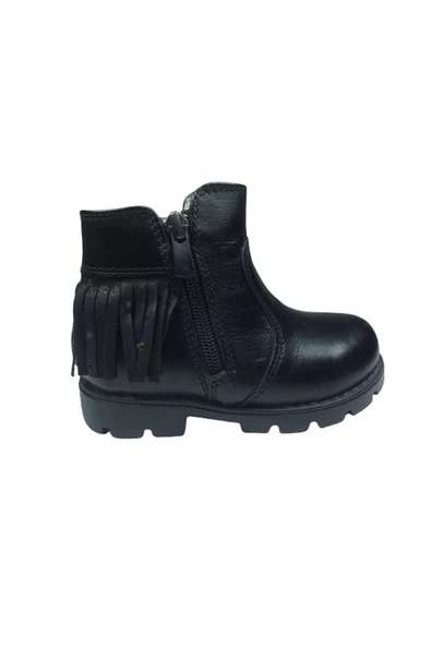 OrtopedikAL Kız Çocuk Bot Siyah Püsküllü % 100 Deri Ortopedik Anatomik 2146 Klt - 2