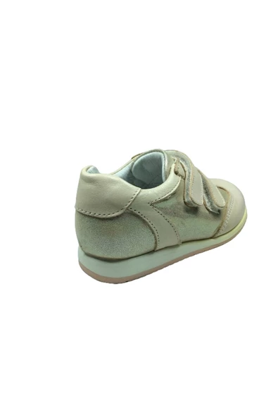 OrtopedikAL 1005 CC Bebe Kız Çocuk Spor Ayakkabı Pudra Simli Cırtlı % 100 Hakiki Deri - 4
