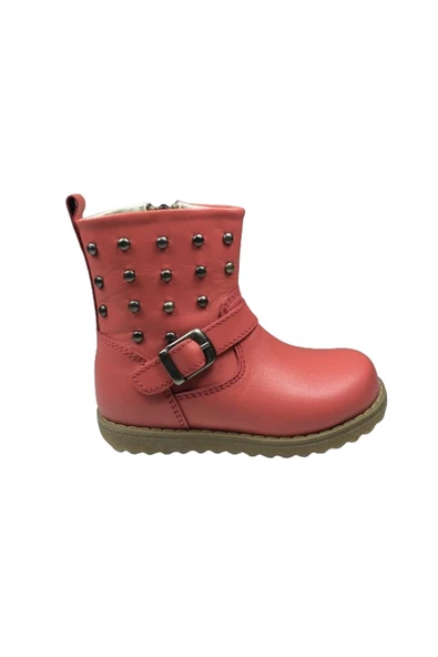 OrtopedikAL Kız Çocuk Bot Mercan Troklu % 100 Deri Ortopedik Anatomik 2143 Klt - 2