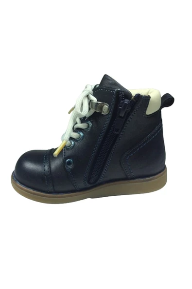 OrtopedikAL 1005 Erkek Çocuk Bot Lacivert Süet Bağcıklı Fermuarlı % 100 Deri Anatomik - 3