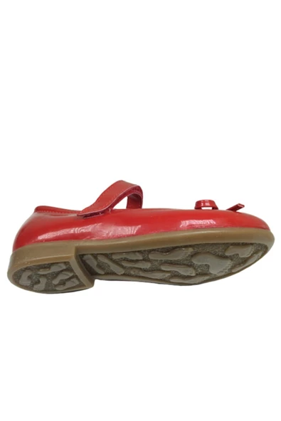 ORTAÇ Ortopedika Patik Kırmızı Rugan Bıyık Fiyonk Kız Çocuk Babet Ayakkabı Içi % 100 Deri Abiye - 5