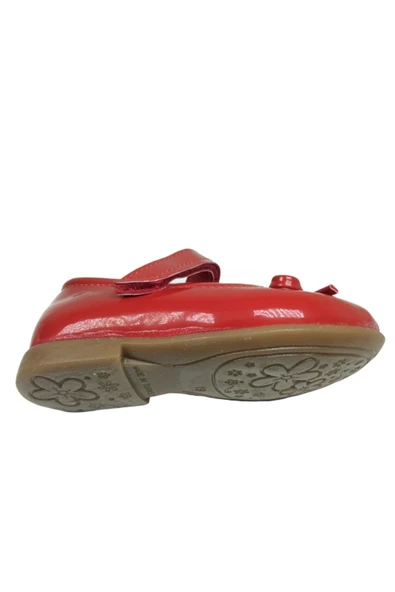 OrtopedikAL 1010 Ilkadım Kırmızı Rugan Bıyık Fiyonk Kız Çocuk Babet Ayakkabı Içi % 100 Deri Abiye - 5